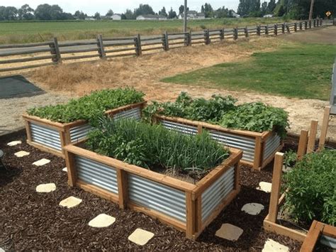 corregated metal garden boxes|raised corrugated metal garden beds.